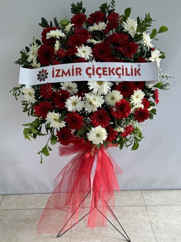 Kırmızı Beyaz Gerbera Ferforje